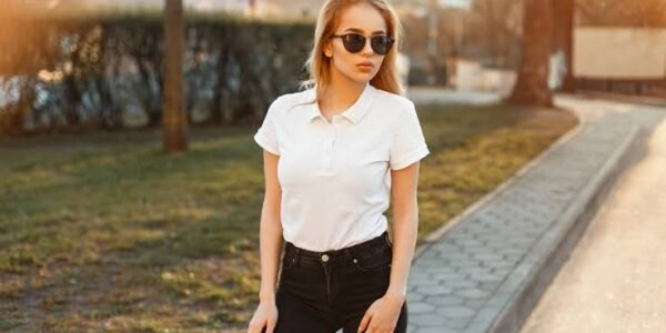 Short Polo T Shirts Women Outfit