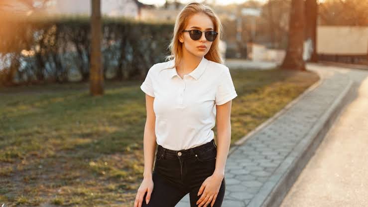 Short Polo T Shirts Women Outfit